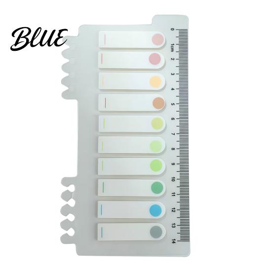 Planner Accessories for Organization Index Sticker Tabs with Built-in Scale Ruler Morandi Color Transparent Professional File Sorting PET Page