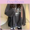 Letter Print Hoodie For Women With Thick Polyester Fabric Casual Fall Winter Fashion