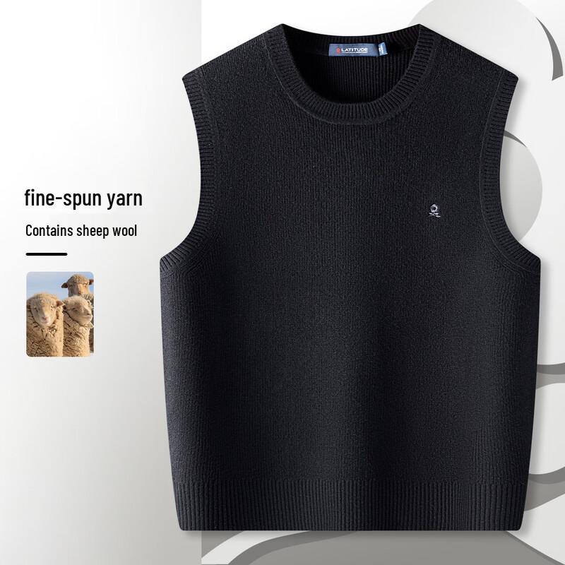 Мужской теплый вязаный шерстяной жилет MONTAGUT с круглым вырезом 54