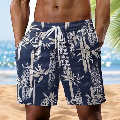 Men's Tree Plants Tropical Shorts Summer Shorts Beach Shorts Mid Waist Streetwear Hawaiian Casual Daily