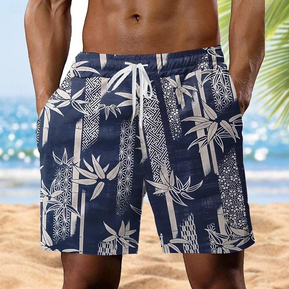 

Men s Tree Plants Tropical Shorts Summer Shorts Beach Shorts Mid Waist Streetwear Hawaiian Casual Daily XL
