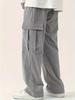 Men's Loose Solid Pants with Multi Pockets Casual Drawstring Trousers for Outdoor