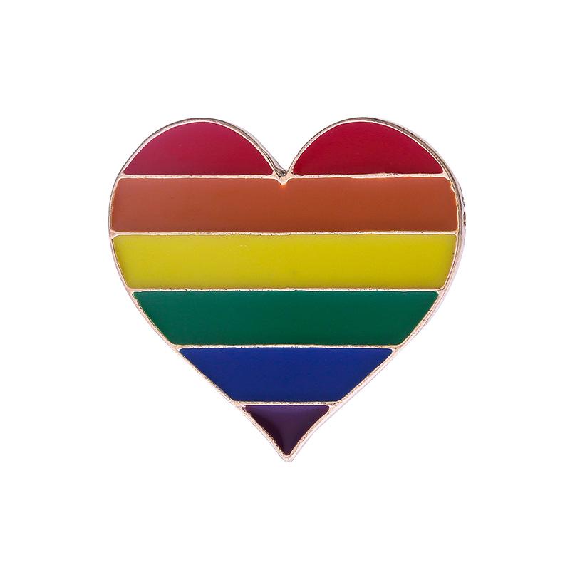 Creative Six-Color Rainbow Bridge Brooch - Peace Alloy Enamel Pin for Denim Bags