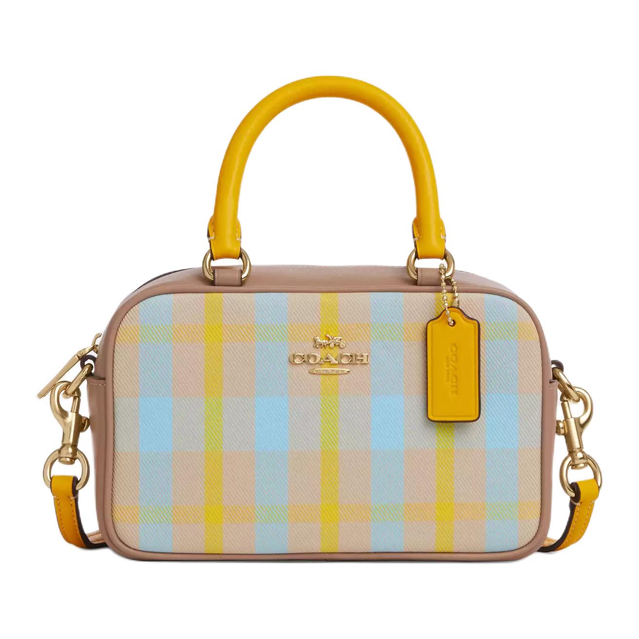 

Coach Satchel 18 Metal Micro Logo Detachable Shoulder Strap Jacquard Smooth Leather Crossbody Handbag Small Women handbags Bright-Yellow CBI90-IMY3F Basic Set (Bag+Dust Bag)