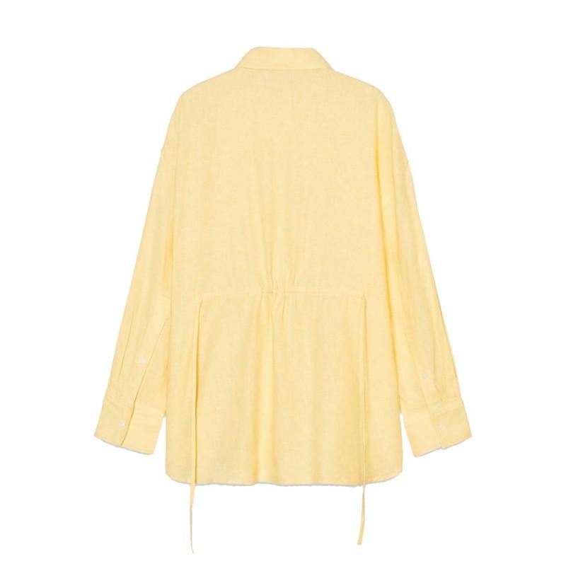 Womens Loose Long Sleeve Shirt Sun Protection Casual Street Style Top Pure Color Button Front