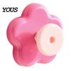 Door Hook Flower Shape Suction Cup Hook, No-Drill Plastic Cabinet Drill Handles, Rotatable Knob Adjustable Buckle for Kitchen Bathroom