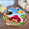 Custom Name Angry Birds Printed Round Rug Carpet Chair Rug Area Rug Entryway Doormats,for Office Chair Living Room Bedroom Kitchen Room.