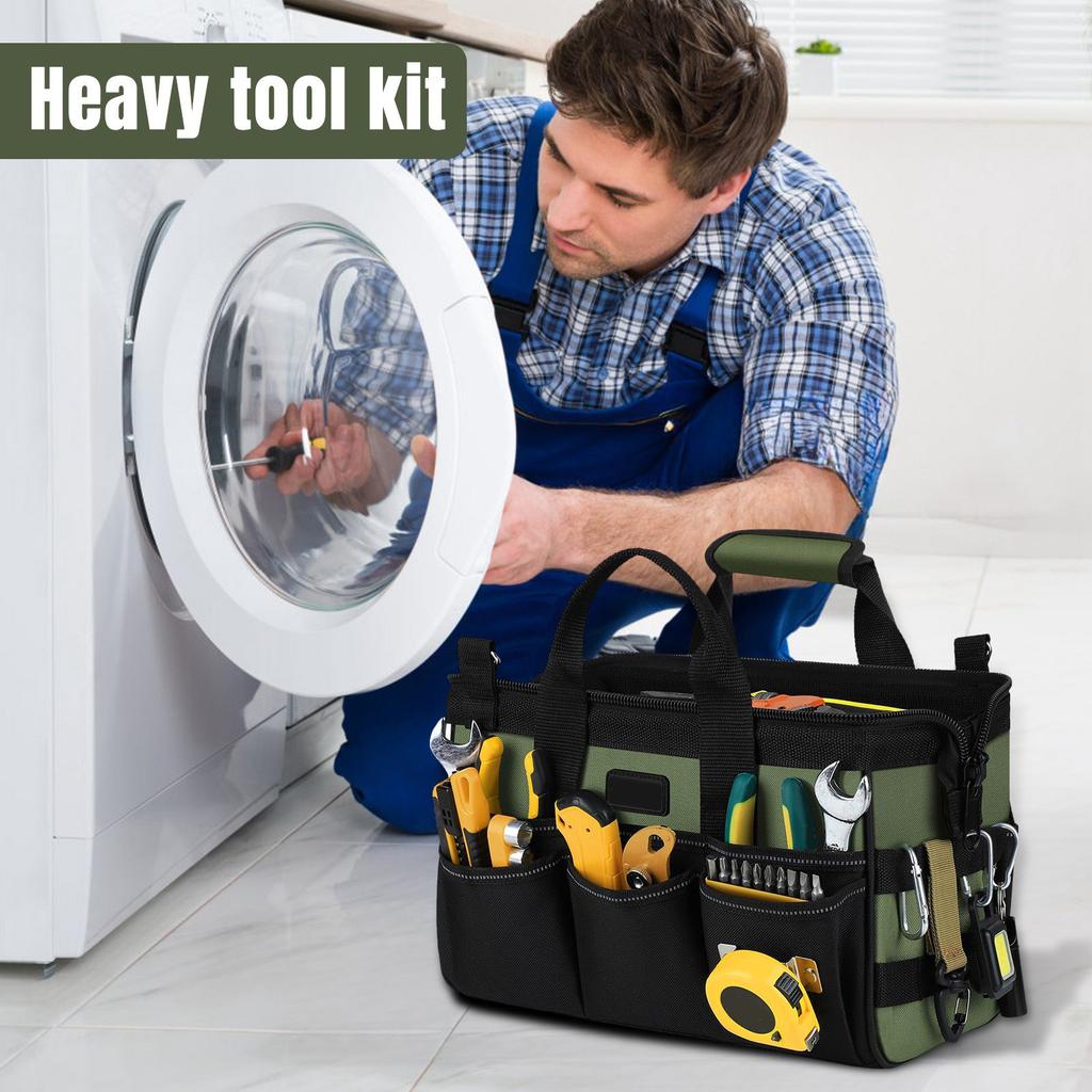 Heavy Duty Tool Kit Upgrade 16 Pocket Portable Tool Storage Bag