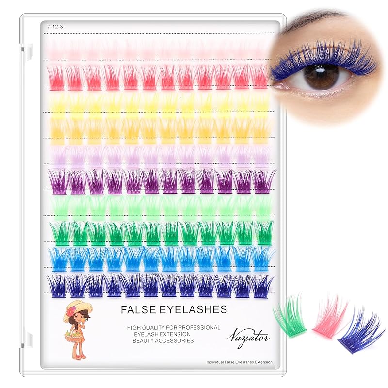 Цветные пучки ресниц Светло-коричневые Темно-коричневые Черно-коричневые Разноцветные Накладные пучки ресниц Профессиональные пучки ресниц для макияжа Наращенные ресницы 10 Colors - 16 mm