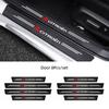 Leather Car Door Sill Protector Carbon Fiber Threshold Stickers For Citroen e-C3 e-C4 X C5X C3 C4 Cactus Picasso C-Crosser C6 C1