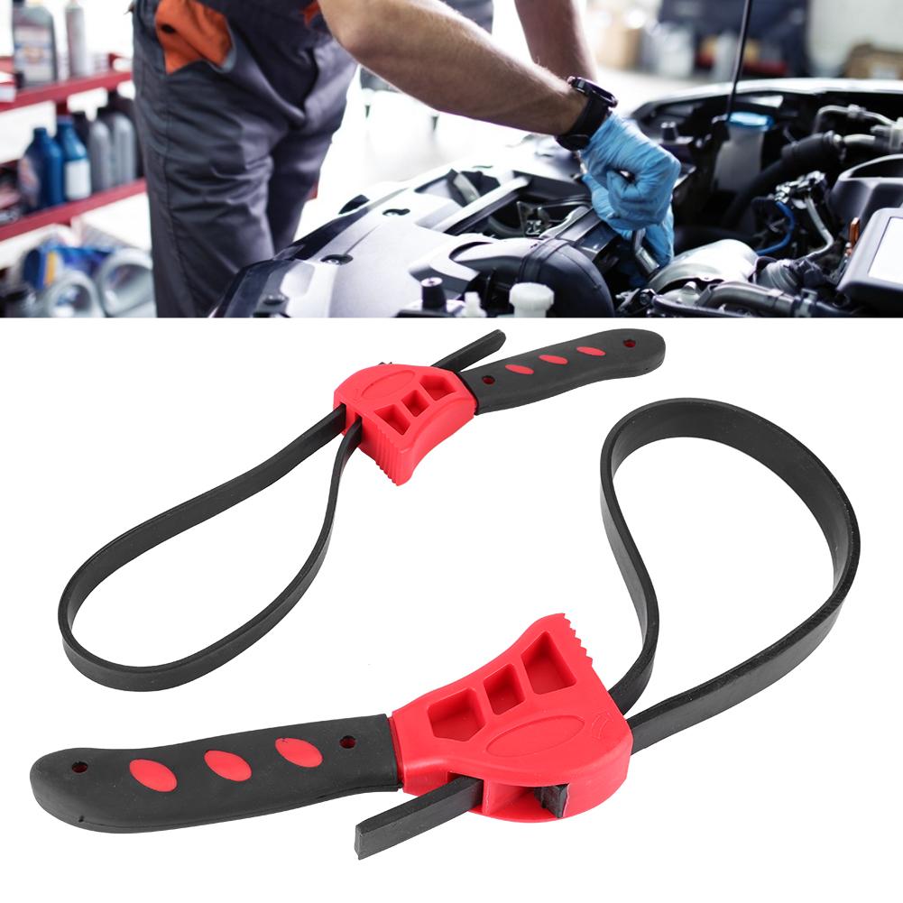 2pcs Non-Slip Belt Type Oil Filter Wrench Tighten Loosen Removal Spanner Car Repair Hand Tools