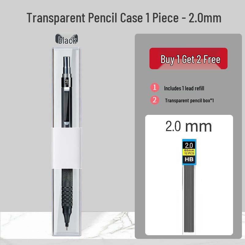 Professional Metal Mechanical Pencil, 0.5/0.7mm, Low Center Gravity, Weighted Feel, Continuous Lead Feed for Drawing & Painting.