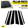 6Pcs Glossy Black BC Pillar Post Cover For Trim Benz M ML Class W164 2006-2011 N