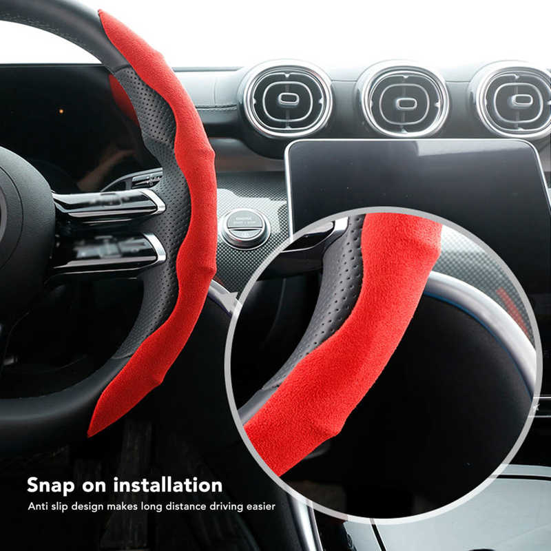 Wildleder Auto Lenkradschoner Lenkradschutzhüllen Schweißabsorbierend Ersatz für Mercedes-Benz W204 W246 C292