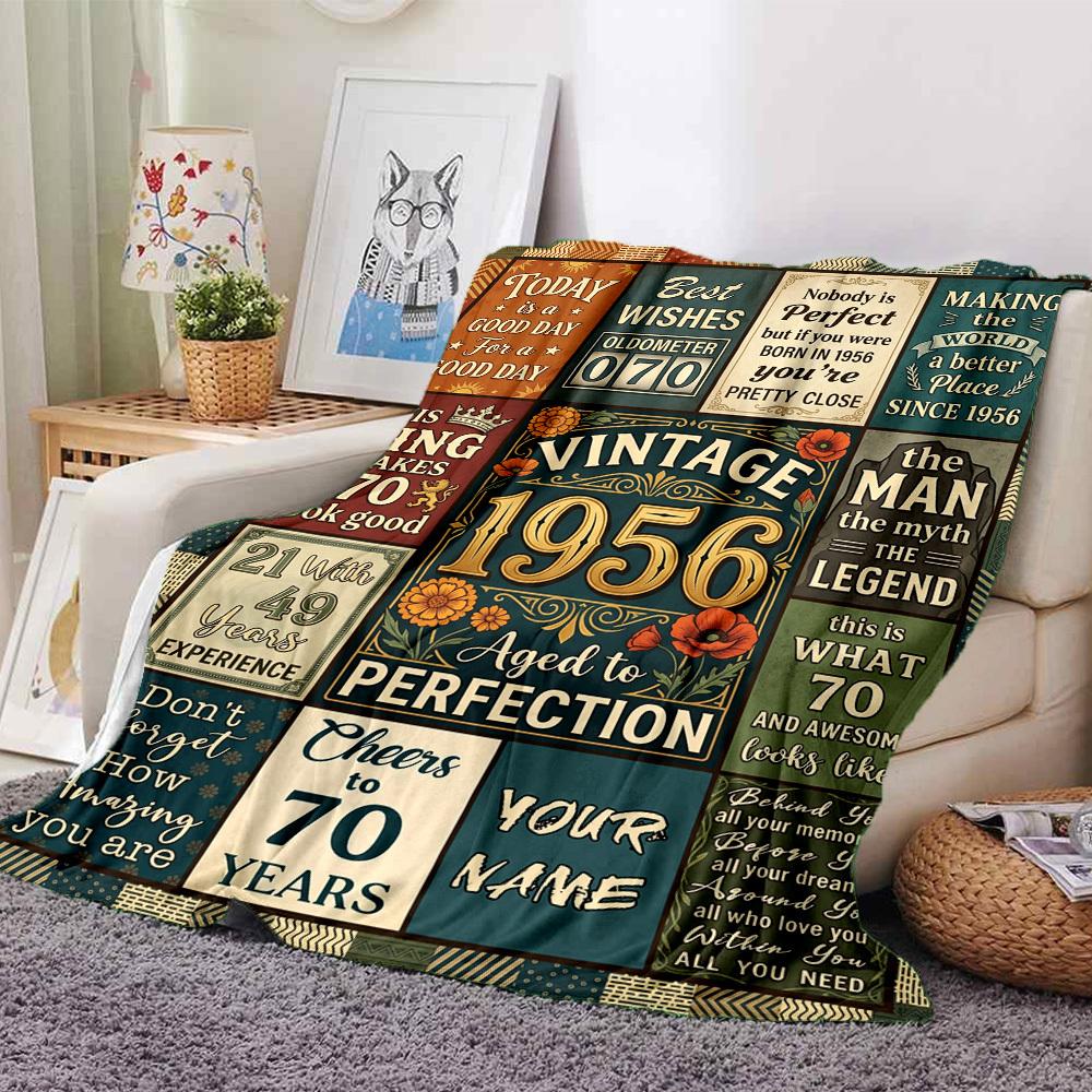 Vintage 1956 Years Customize Your Name Blankets Are Warm Soft Blankets Perfect For Naps Sofas And Relaxation They Also Make Great Christmas Halloween