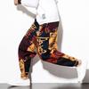 2023 Spring Men's Chinese-Style Cotton Linen Harem Pants - Printed Hip Hop Trousers