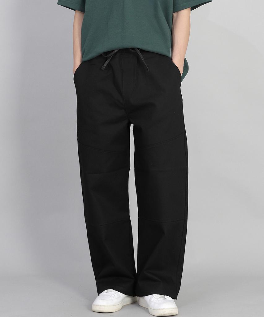 Seinteukeulu Front-Cutting Detail Ex Wide Pants Cde-371 Black