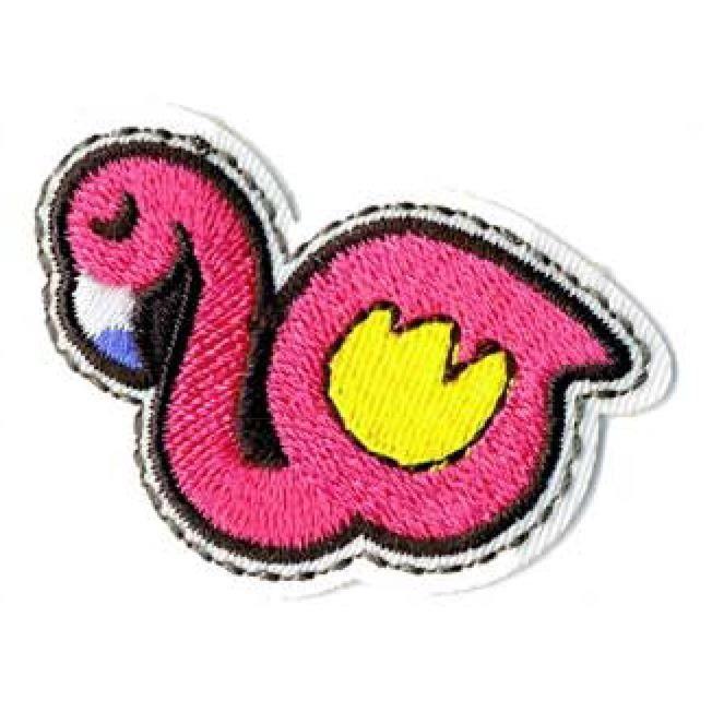 Ecusson thermocollant flashy flamant rose
