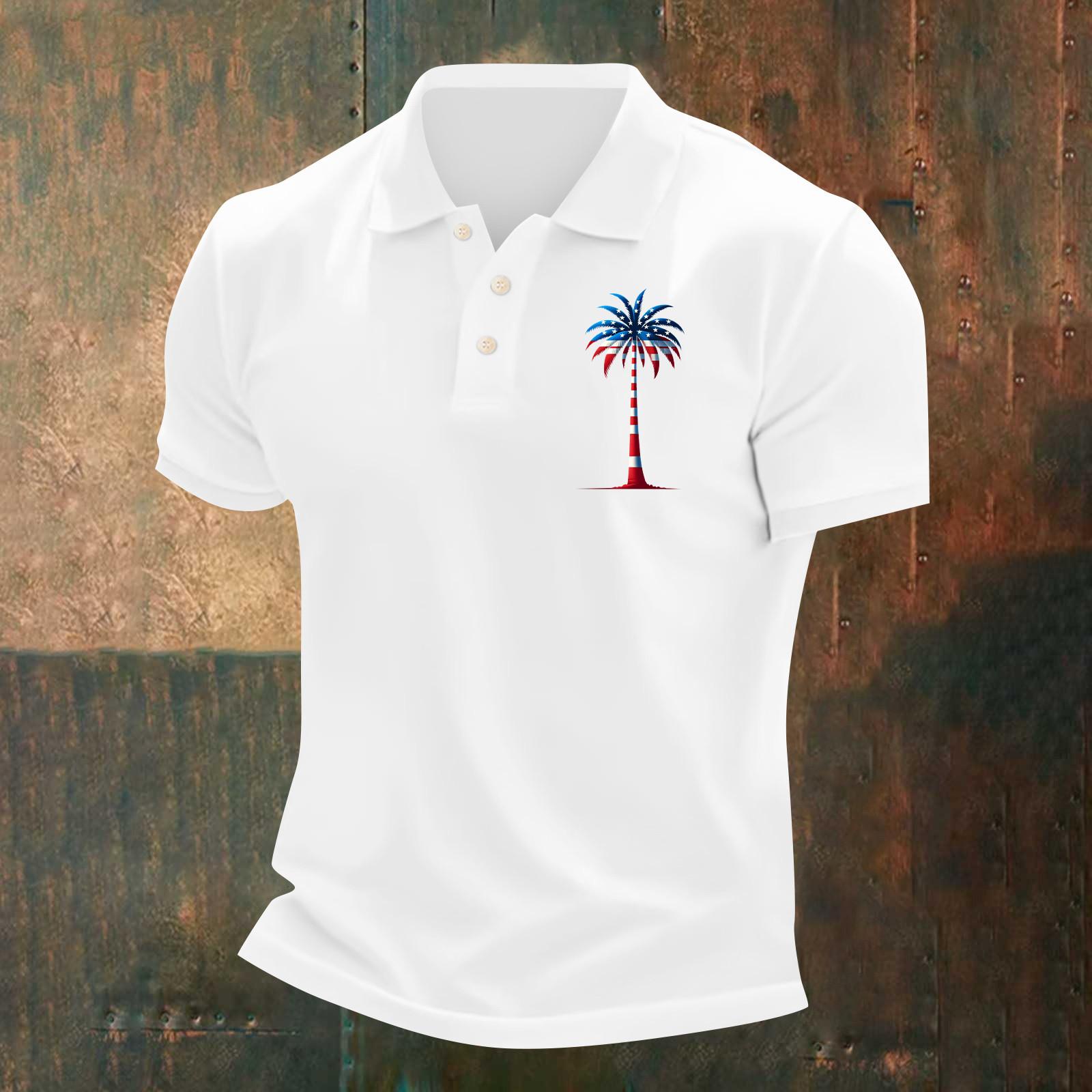 

Чоловіча повсякденна футболка з принтом до Дня Незалежності, з коротким рукавом M білий