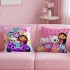 Classic Cartoon Gabby's Dollhouse Cushion Cover Soft & Easy-Wash Pillow Case – Versatile for Couch, Bed, Travel and Office