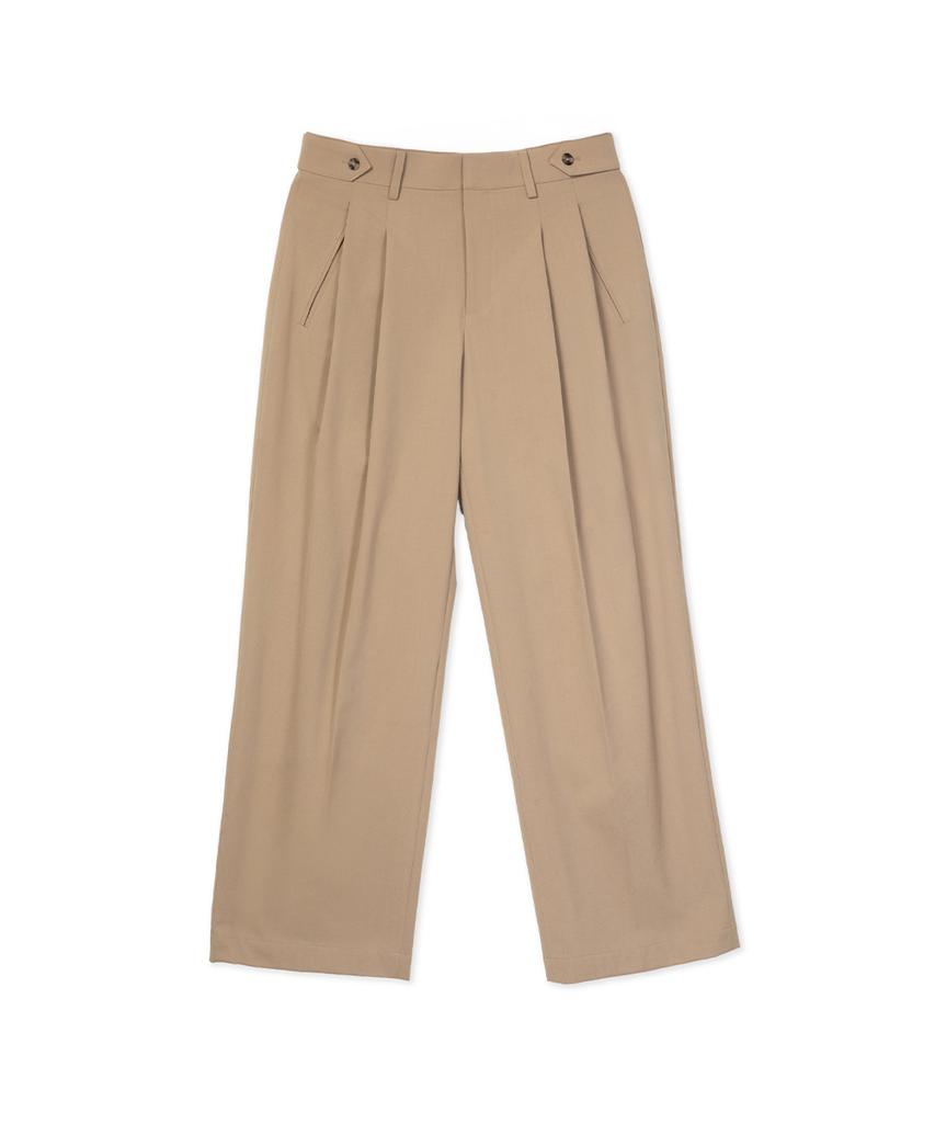 Sinkia Heritage Adjustable Double-Pleat Trousers Tan Beige