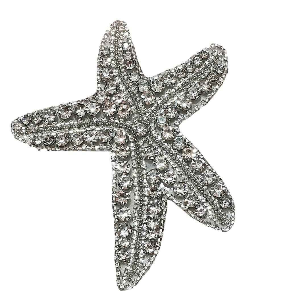 Fashionable Starfishes Rhinestones Patches Sophisticated Wedding Patches for Creative Projects