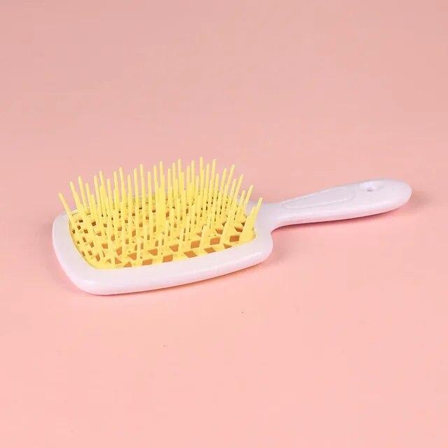 

Расческа для запутанных волос, распутывающая щетка для волос, массажные расчески, выдалбливают влажные вьющиеся щетки для волос, парикмахерская расческа, салонные инструменты для укладки волос коричневый