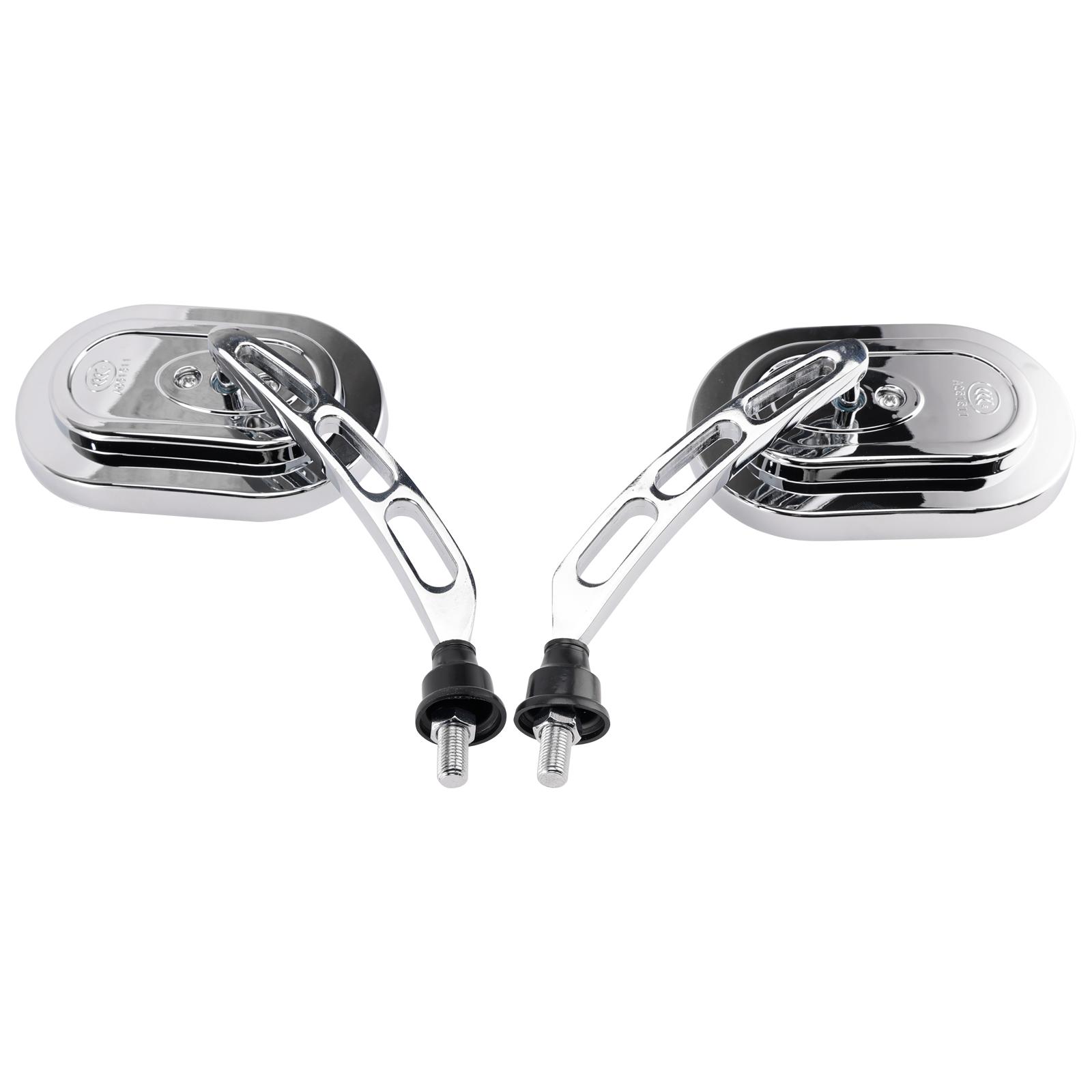 10mm Chrome Motorcycle Rearview Side Mirrors For Choppers Cruiser Custom