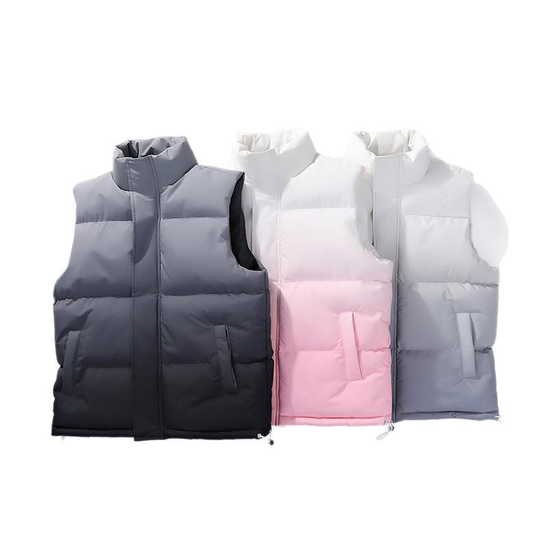 

2026 Autumn and Winter Cotton Thickened Vest Men s Gradual Change Stand Collar Trend Vest Warm Casual Vest Warm New 5XL чорний