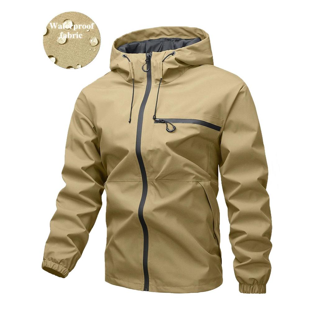 Chaqueta de trabajo con capucha y cortavientos para hombre - Tendencia informal para exteriores primavera/otoño