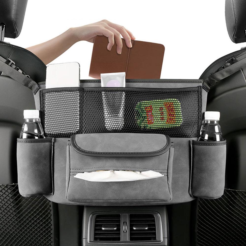 1Pc Car Multi-Pockets Seat Organizer Car Storage Bag Tissue Hand Bag Bottle Holder Storage Nets Pocket Car Interior Accessories