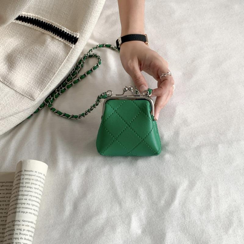 Lipstick Clip Mini Bag, Metal Buckle Chain Bag, Women's Niche High-end Messenger Diamond Bag