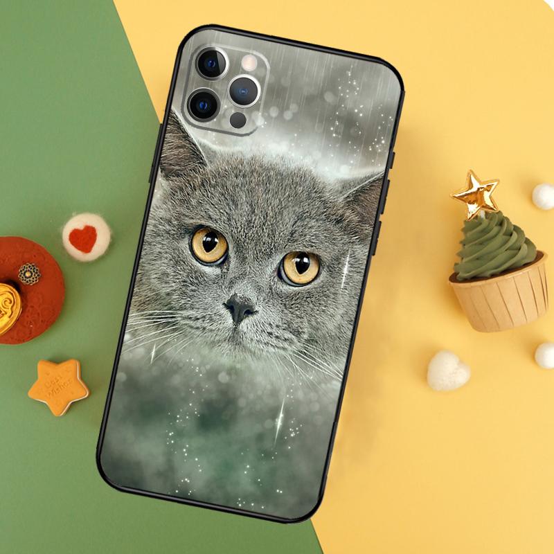 British Shorthair Cat Phone Case For iPhone 17 16 14 13 12 11 15 Pro Max 12 13 Mini 16E 17 Air Shockproof Cover