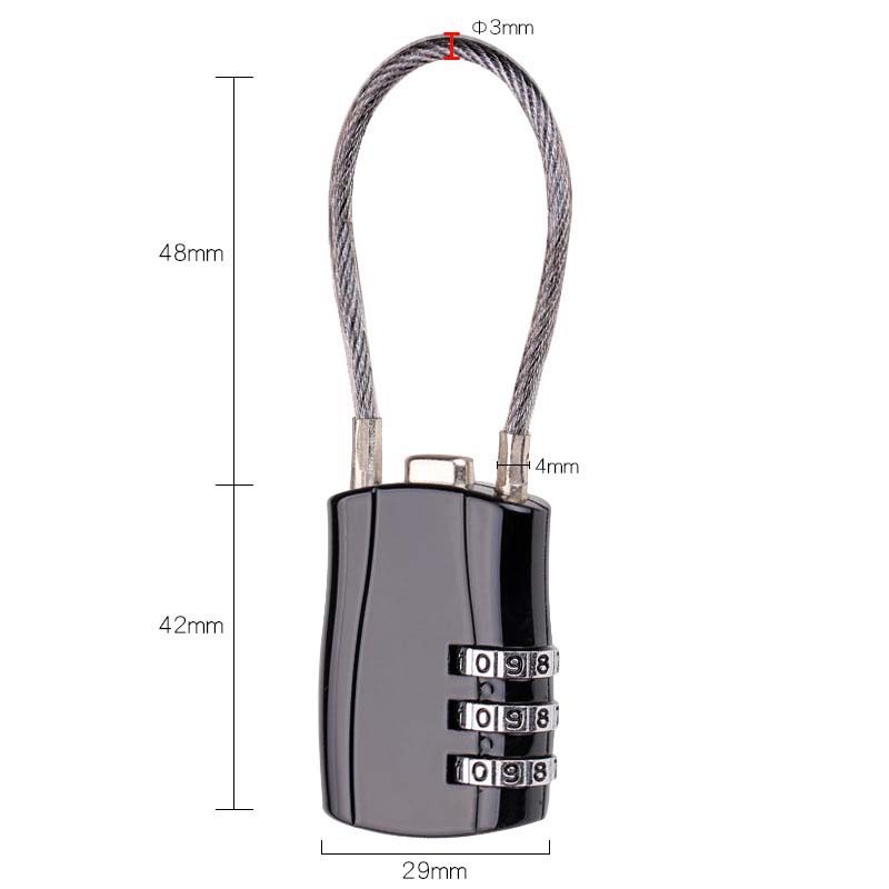 3 Digit Combination High Security TSA Customs Lock Helmet Lock For Backpack Trolley Case Luggage Suitcase Password Padlock
