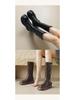 Women's 2024 Autumn/Winter Platform Knee-High Chunky Heel Boots with Thick Soles