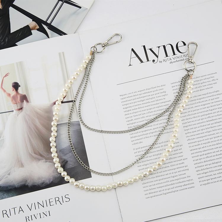 Pearl Butterfly Trouser Chain Belt Women'S Cool Pants Hanging Chain Personalized Decorative Accessories Jk Skirt Waist Chain Pendant