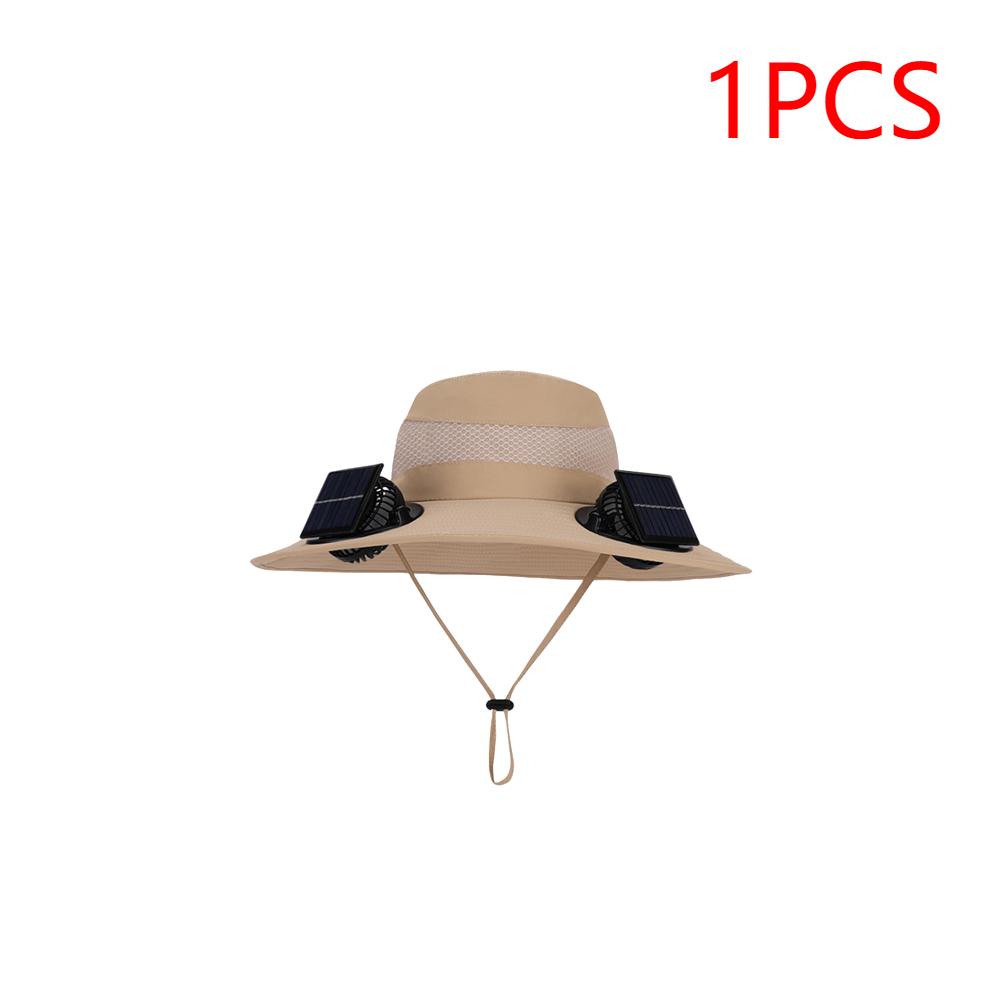 Wide Brim Solar Fan Hat Detachable Solar-Powered Fan UV Resistant Summer Outdoor Hiking Fishing Sun Hat Portable Chargeable Caps