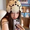 Hollow Flower~ White Woven Hollowed Pile Hat Women's New Spring and Summer Thin Lace Flower Knitted Hat