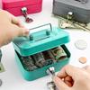 Creative Portable Piggy Bank Storage Box with Key Lock. Household Children's Loose Change Hand-held Storage Box