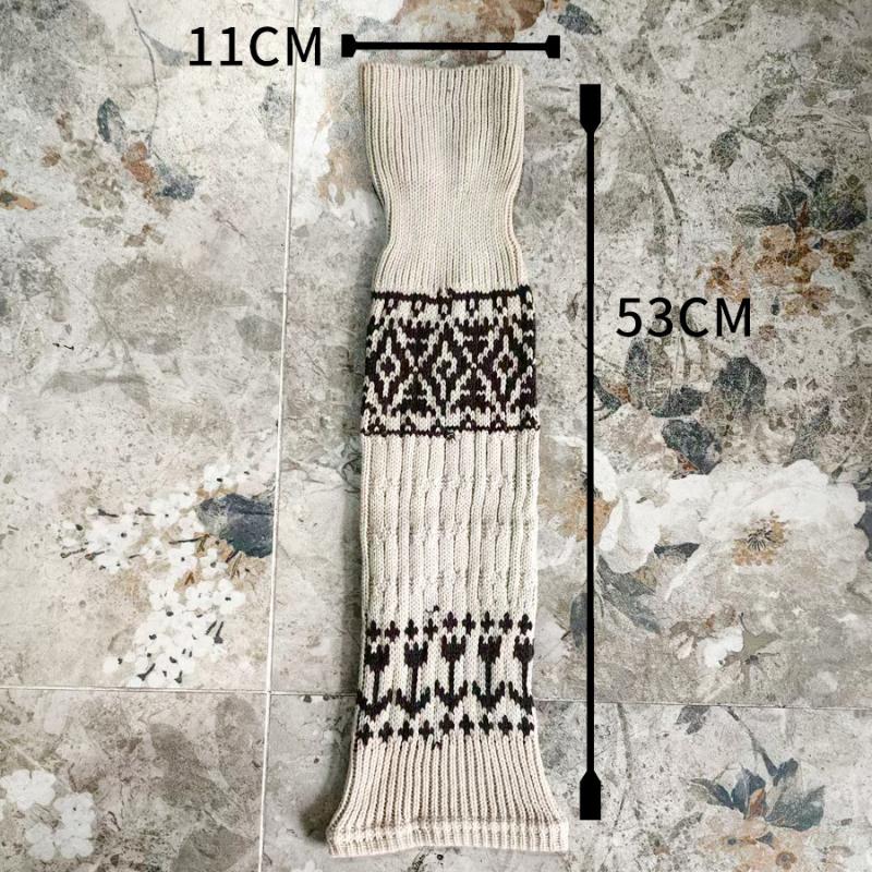 1Pair Women Autumn Winter Legwarmers Socks Retro Knitted Kneepad Leg Warmer Female Girls Pile Heap Socks Outdoor Warm Socks