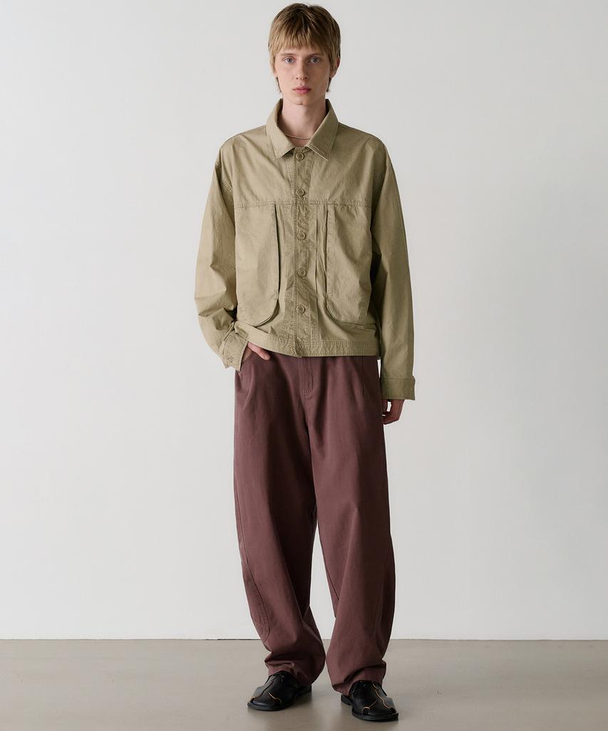 Knouun Washed Trucker Jacket (Beige)