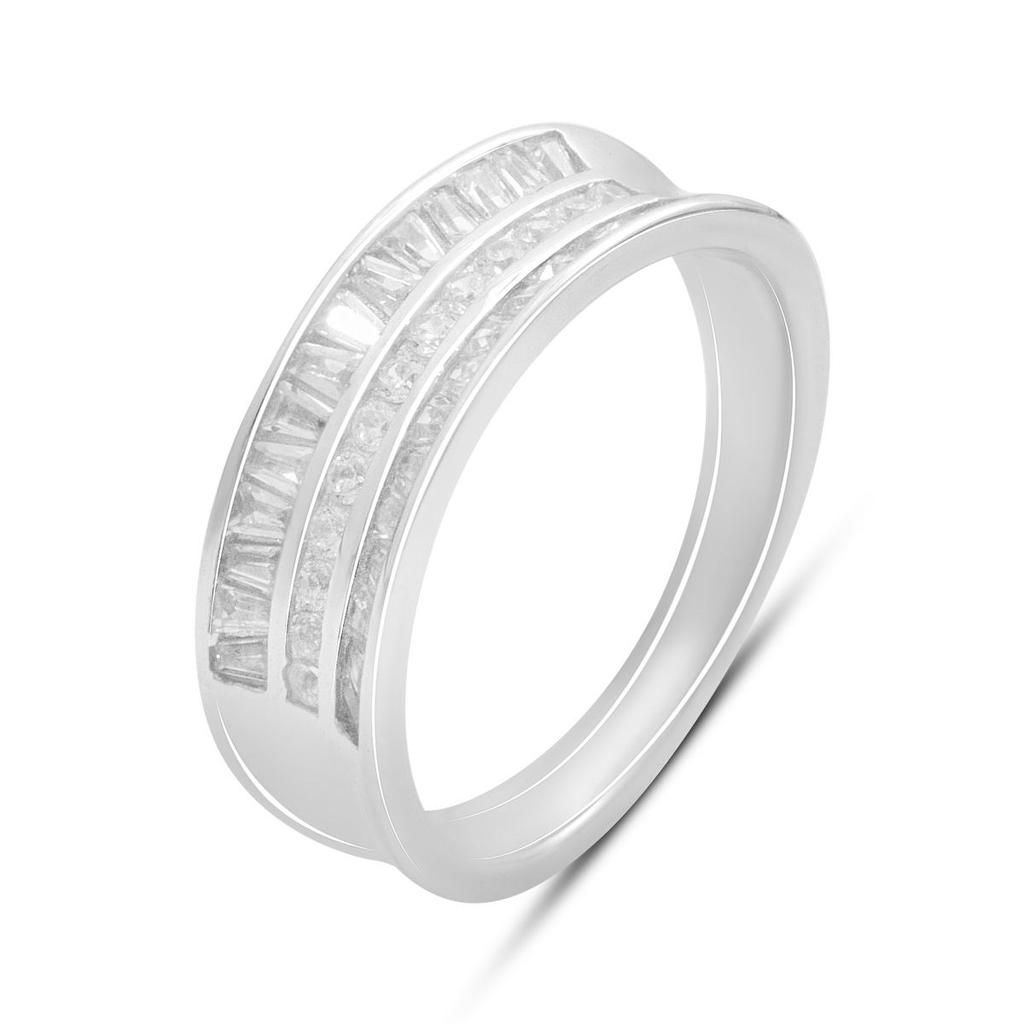 Silver Ring with Cubic Zirconia, Product Weight 4.16 G (2184423)