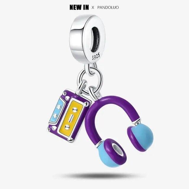 Novità Elementi Musicali Set da Tre Pezzi Perline Charm Si Adatta Nuovo Bracciale Argento 925 Donne Ciondolo Perla Gioielli Regalo