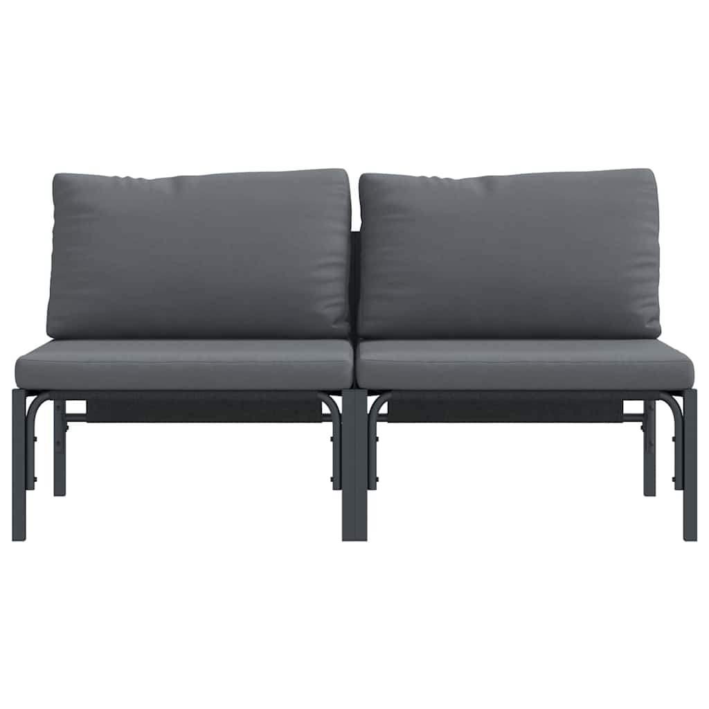 Garden Furniture with Cushions 2 Pieces Anthracite 80 X 80 X 71 Cm Steel