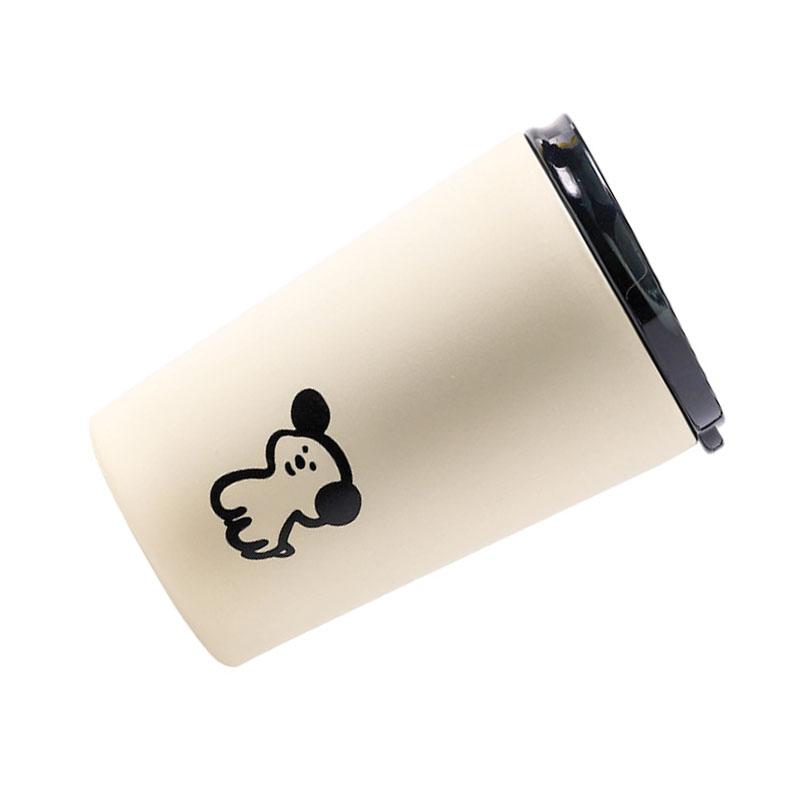 Insulated Cup Vacuum with Lid Frosted Stainless Steel Small Accompanying Thermal for Coffee Water Cute Puppy Pattern