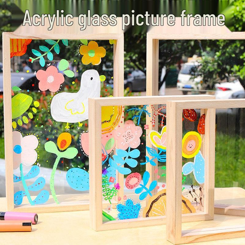 Children's Wood & Acrylic Picture Frame for DIY Painting & Art Projects