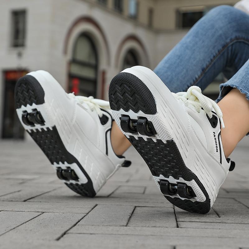 Dziecięce buty sportowe na czterech kółkach Wrotki Można ukryć jako płaskie buty sportowe Buty do jazdy na łyżwach Buty sportowe Damskie buty do jazdy na łyżwach