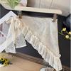 Spring 2025 Women's Irregular Lace Midi Skirt with Bow and Ruffle Fishtail Design