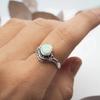 CAOSHI Retro Style Oval Imitation Opal Ring Lady Vintage Party Statement Jewelry for Women Eye Shape Design Finger Accessories
