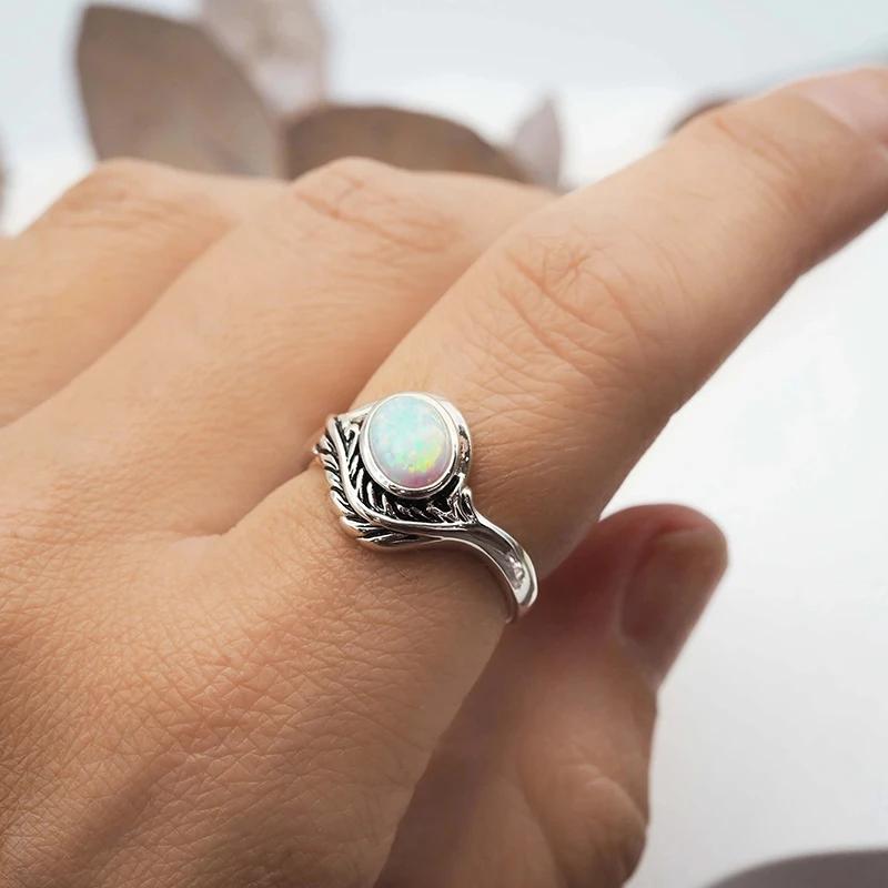 

CAOSHI Retro Style Oval Imitation Opal Ring Lady Vintage Party Statement Zircon for Women Eye Shape Design Finger Accessories 12